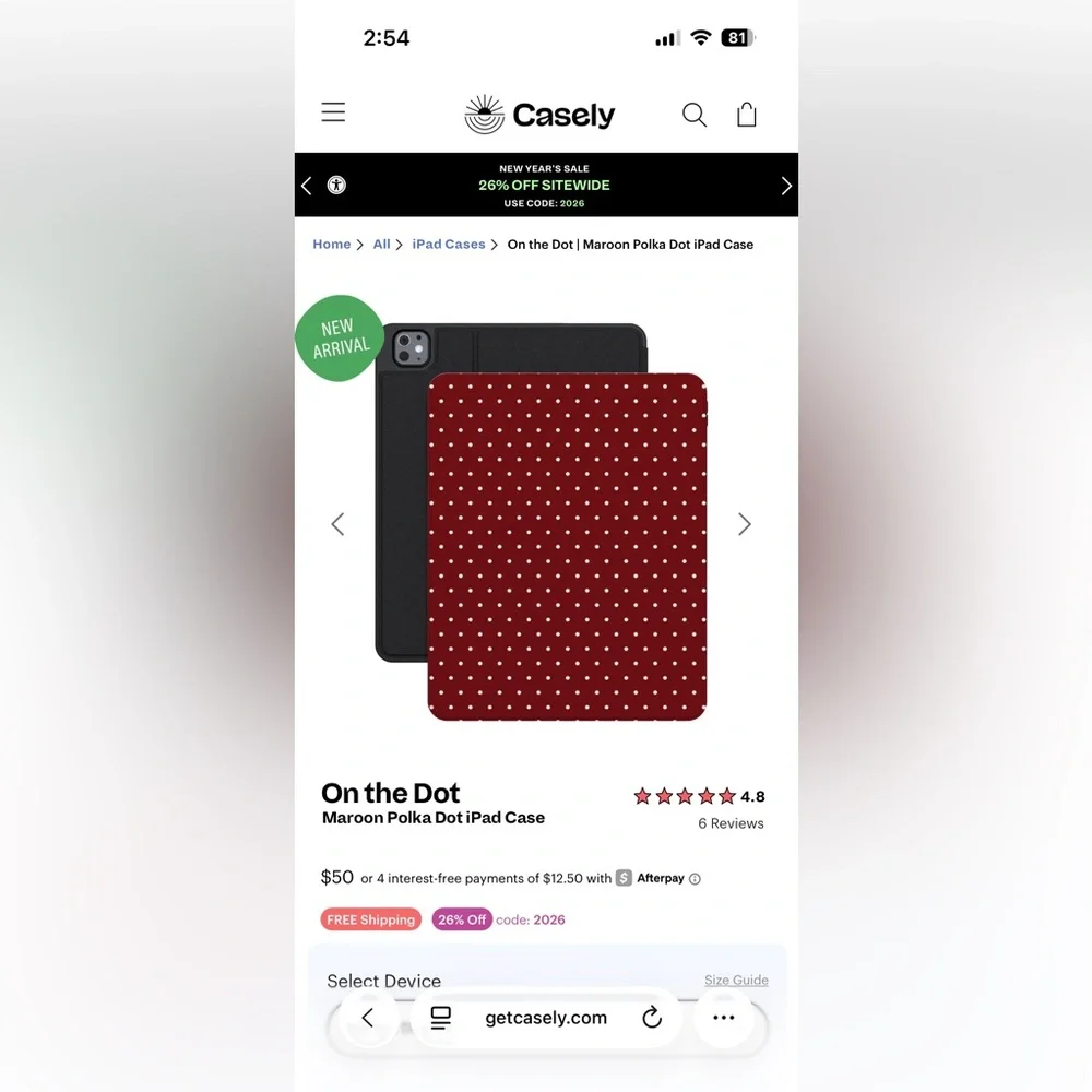 Stylish Red Polka Dot Tablet Case